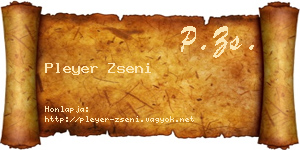 Pleyer Zseni névjegykártya